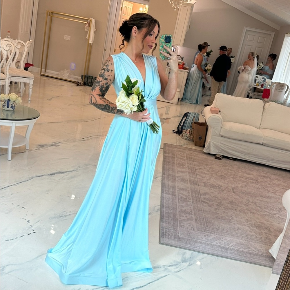 Jessica Angel V-Neck Dress - Sky Blue
